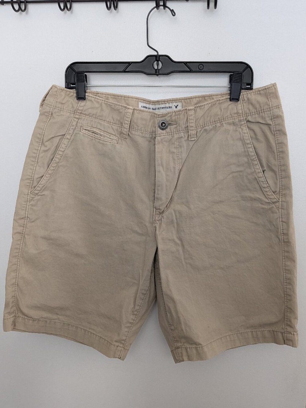 American Eagle Chino Shorts Mens Beige Khaki Cotton 34 Waist